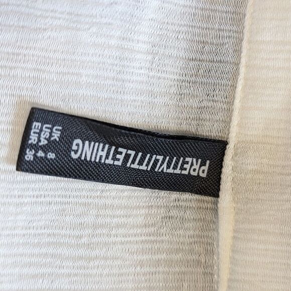 PrettyLittleThing White Sheer Mini Dress Top or Coverup - Picture 7 of 8